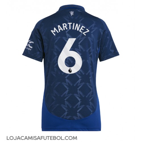 Camisa de Futebol Manchester United Lisandro Martinez #6 Equipamento Secundário Mulheres 2024-25 Manga Curta